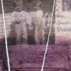Oeuvre carrée signée MPOIRIER qui rappelle des souvenirs avec ses images d'autrefois: blanc, beige, mauve, rose, noir.